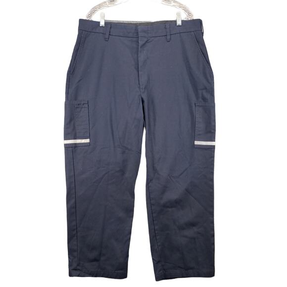 FedEx Federal Express Stan Herman Uniform Pants Size 40R-29 Blue Reflective - Picture 1 of 10